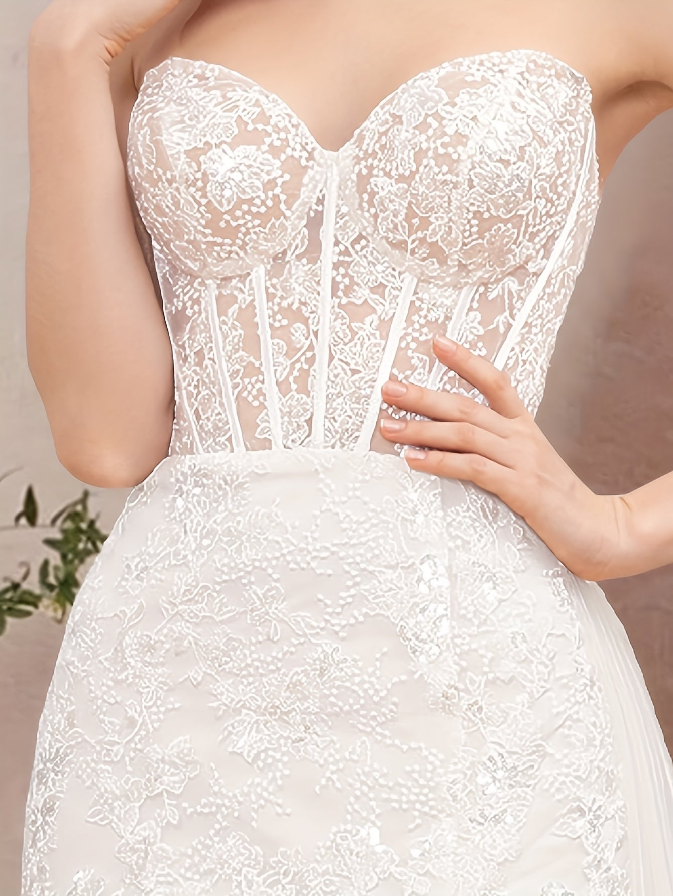 Candyce Lea Heart-Shaped Strapless Sequin Embroidered Wedding Dress with High-Low Hem & Train - Elegant Long Formal Gown for Weddings, Galas, Proms, Wedding Dresses for Bride, Wedding Guest Attire, Sophisticated Craftsmanship