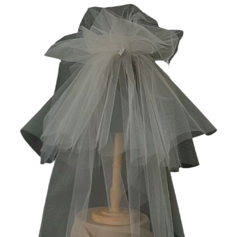 Elegant Black Cloud Tulle Bridal Veil - Multi-Layer Lace & Tulle Overlay for Weddings, Photo Shoots, and Formal Events, Wedding Dress Up, Photo Shoot Accessory, Sophisticated Craftsmanship