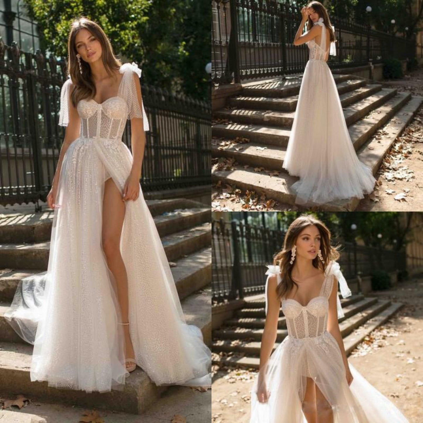 Women's Sexy Backless Wedding Dress - Elegant Formal gown with Waist-Cinching, Sleeveless Halter Neck, Butt-Lifting Fit, for Bridal, Prom, Party - Elegant Evening Gown, Bridal Wear, Sophisticated Construction, Slit Skirt, Prom Night