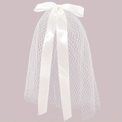 Mai Lang New Fairy-like Head Veil Bowknot Korean Style White Wedding Dress Accessories Short Beautiful Mesh