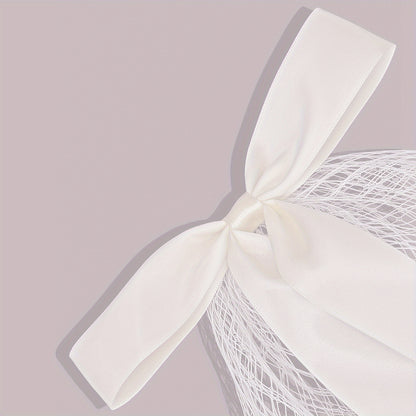 Mai Lang New Fairy-like Head Veil Bowknot Korean Style White Wedding Dress Accessories Short Beautiful Mesh