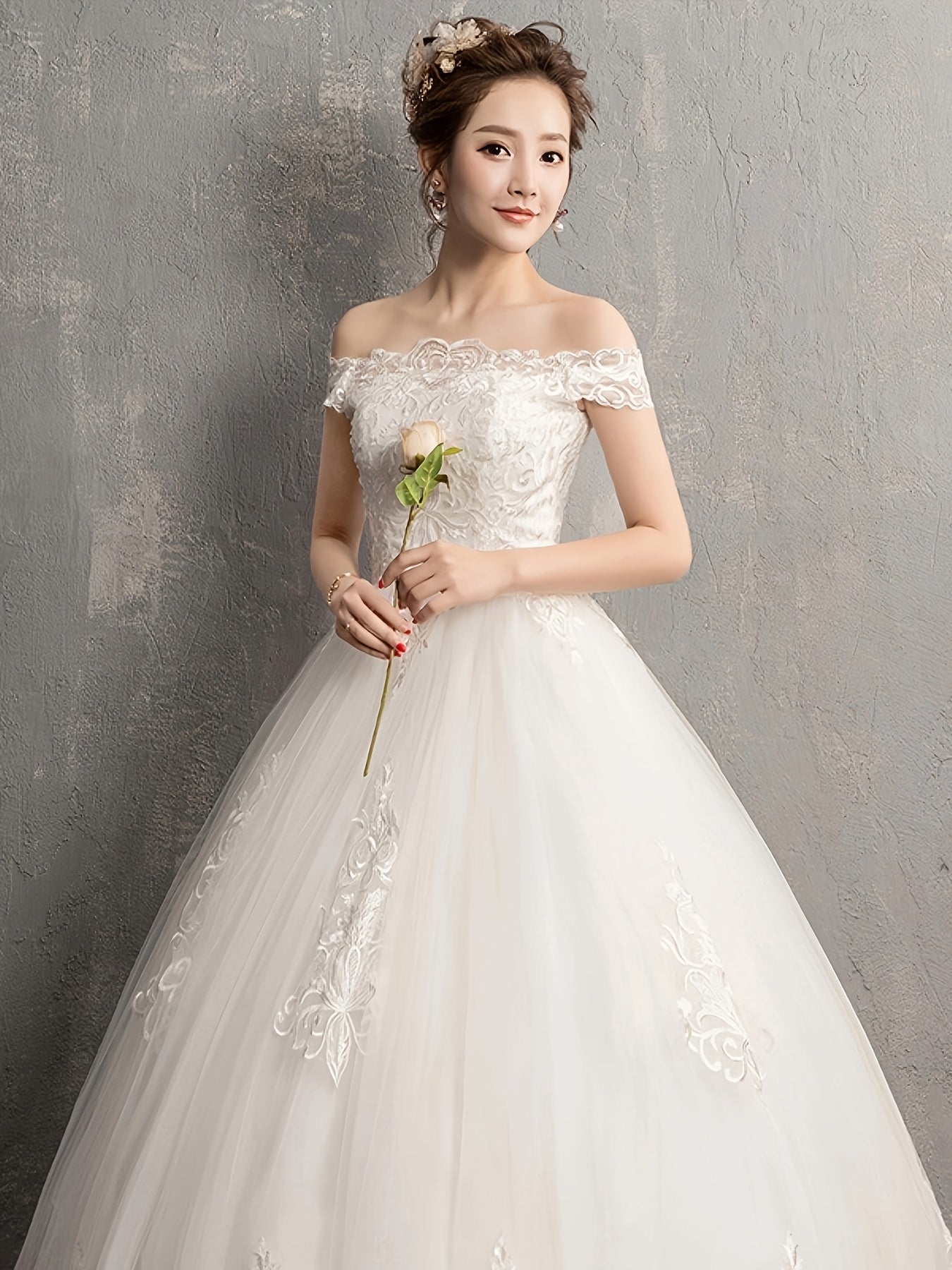 Elegant White One-Shoulder Wedding Dress with Intricate Embroidery, A-Line Silhouette, Back Tie Waist, Long Formal Gown for Bridal, Party, and Evening Events, Wedding Dresses for Bride, Party Evening Wear, Sophisticated Craftsmanship